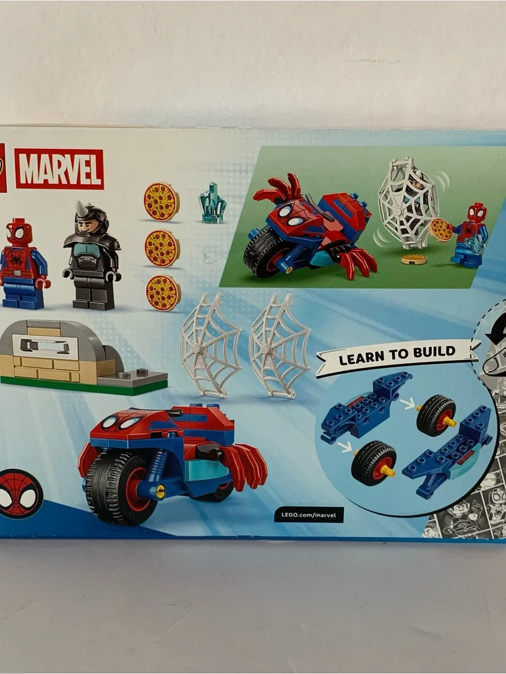 NIB. LEGO Marvel Spider-Man Spidey on his Motorcycle vs. Rhino